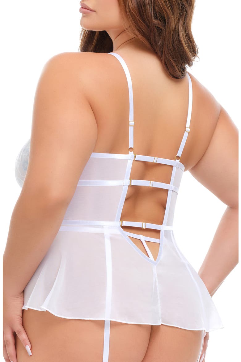 Elena Underwire Bustier & Thong Set, Alternate, color, CHERI BLOSSOM/ BRIGHT WHITE