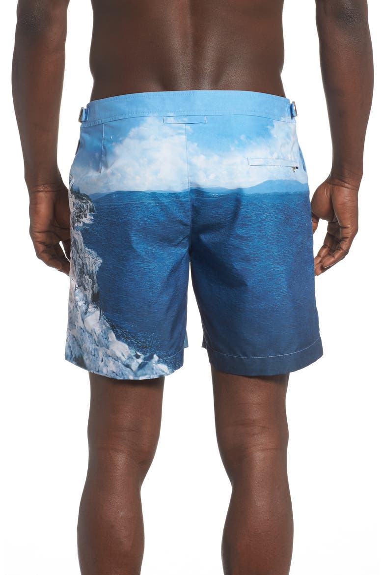 Bulldog Roc Pool II Photographic Swim Trunks, Alternate, color, ROC POOL II
