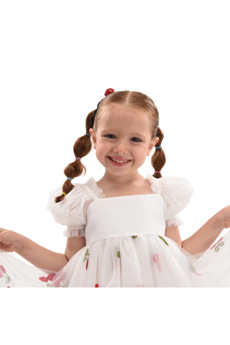 Elysande Cherry Tulle Dress, Alternate, color, White