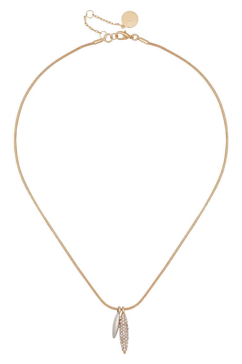 Two-Tone Pendant Necklace, Main, color, TWO TONE