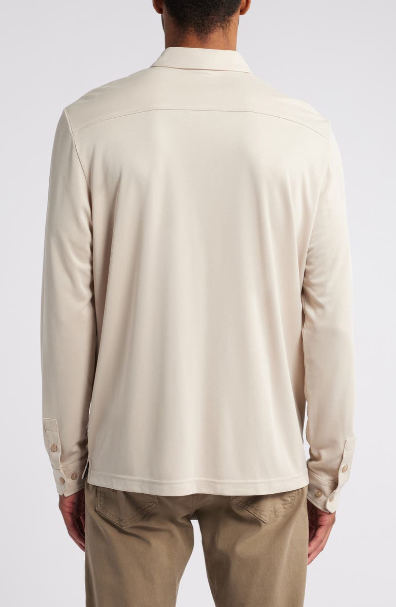 Johnston & Murphy Vintage Wash Knit Button-Up Shirt, Alternate, color, Tan