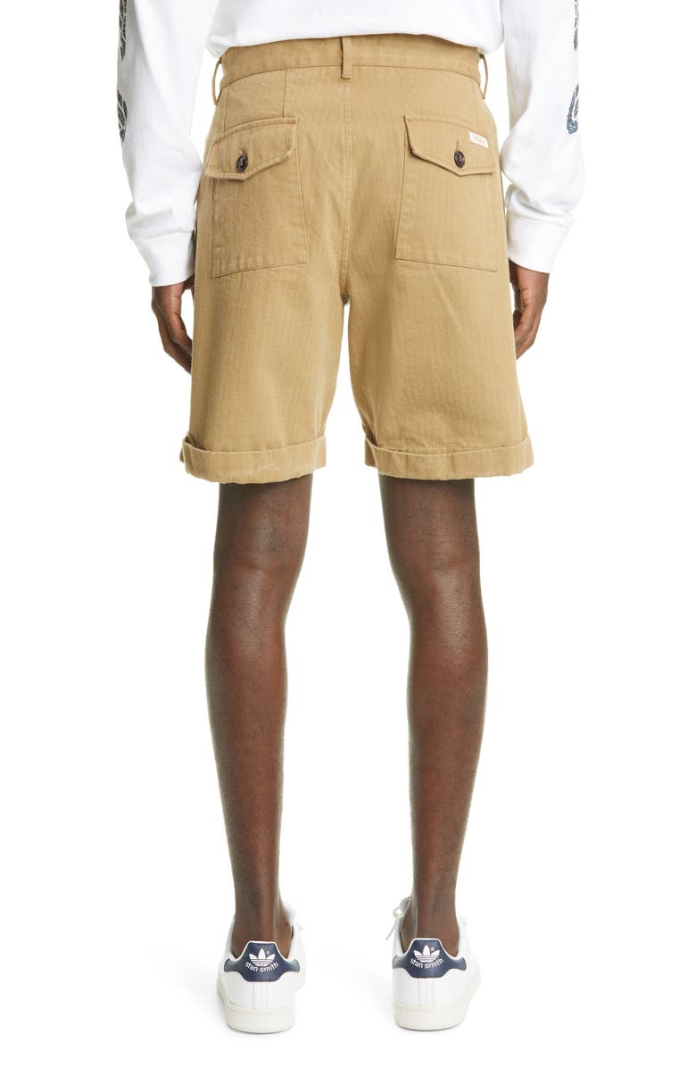 Noah Pleated Herringbone Shorts, Alternate, color,