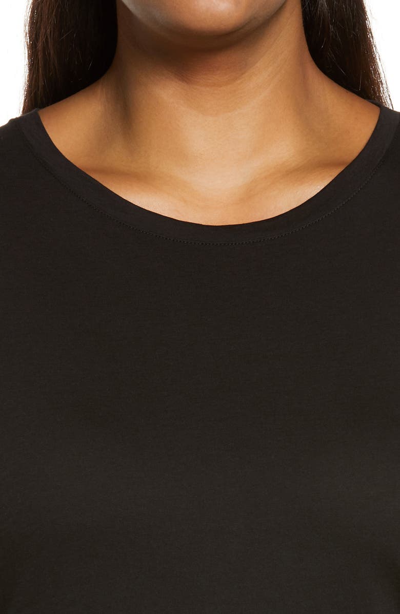 Vince Essential Long Sleeve Pima Cotton Top, Alternate, color, Black