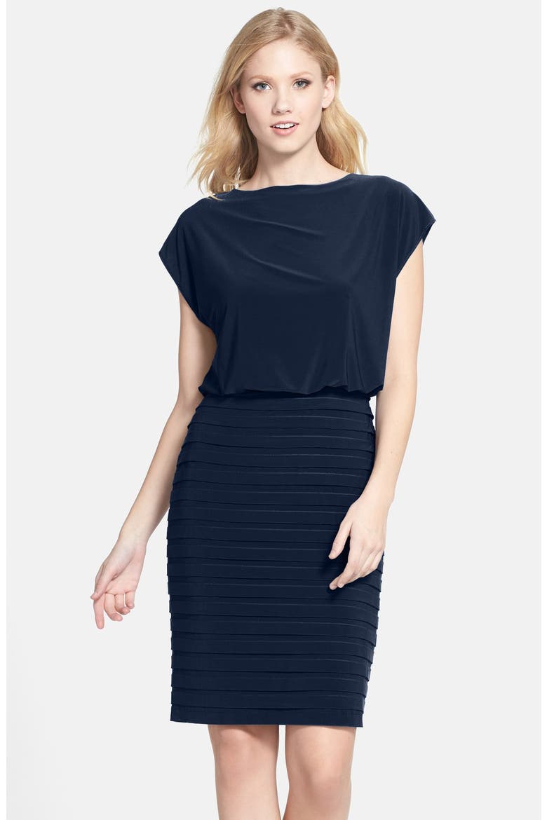 Pleated Jersey Blouson Dress, Main, color, DUSK