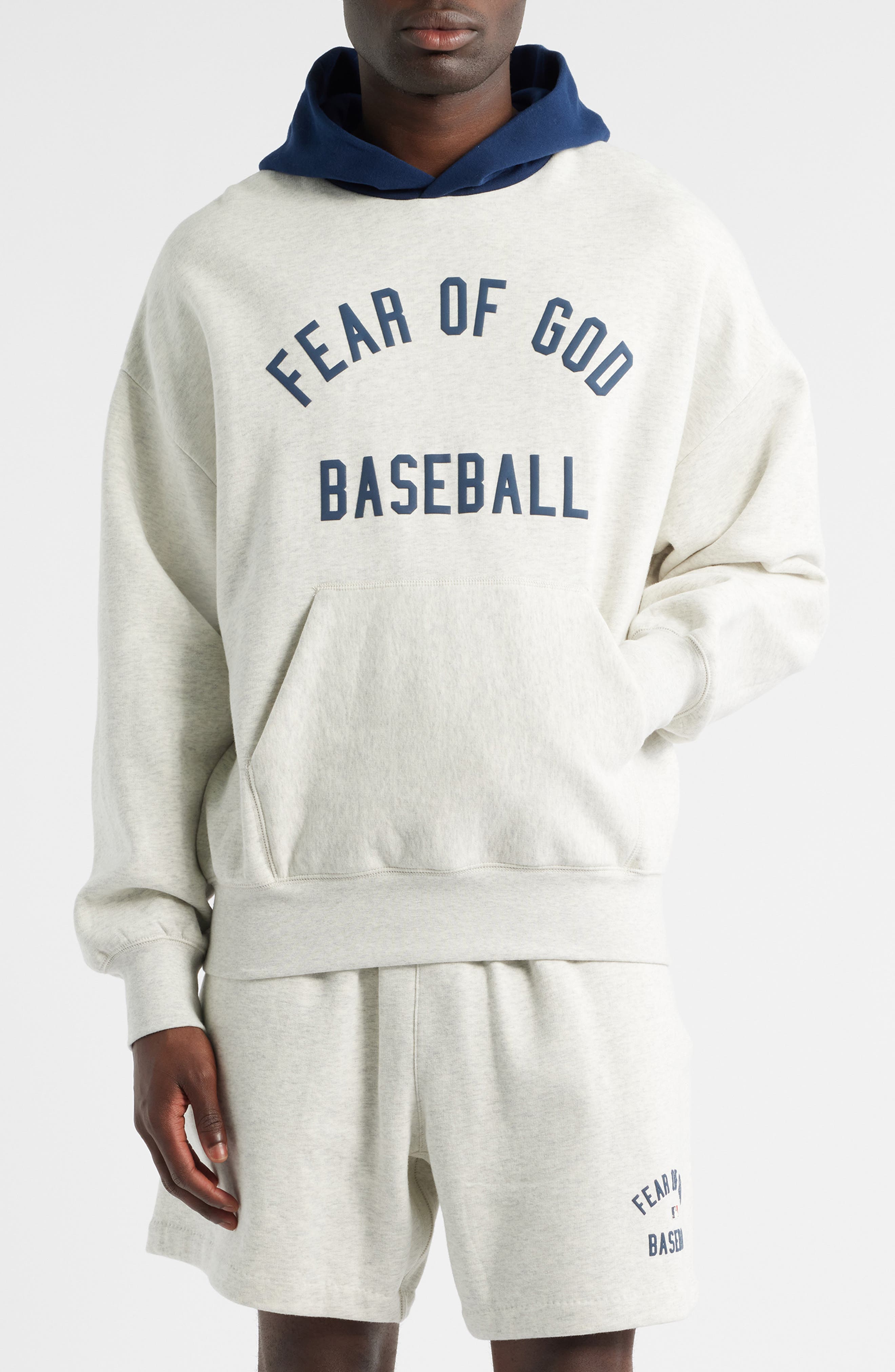 Fear of God Essentials MLB Sport Colorblock Cotton Graphic Hoodie