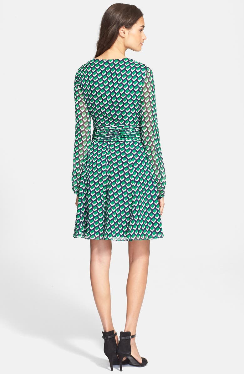 Diane von Furstenberg 'Ashlynn' Cube Print Silk Dress, Alternate, color, 