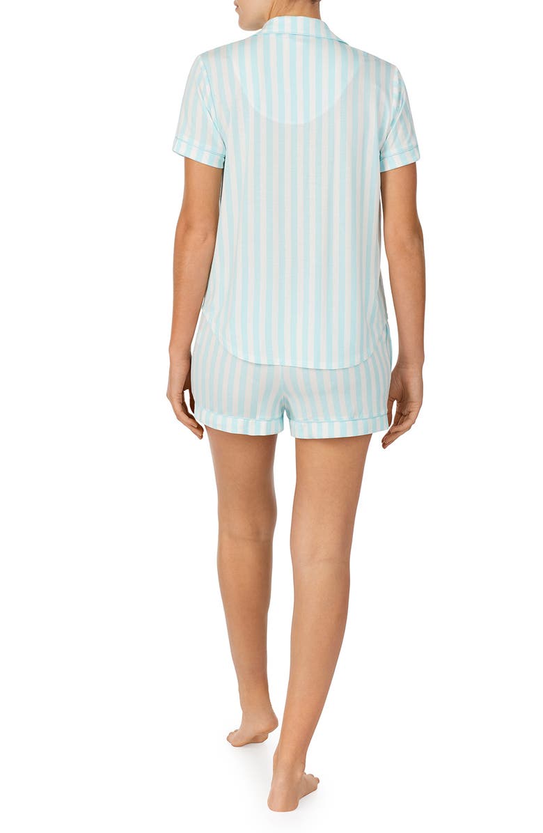 Kate Spade New York mrs. dot jersey short pajamas, Alternate, color, Aqua Stripe