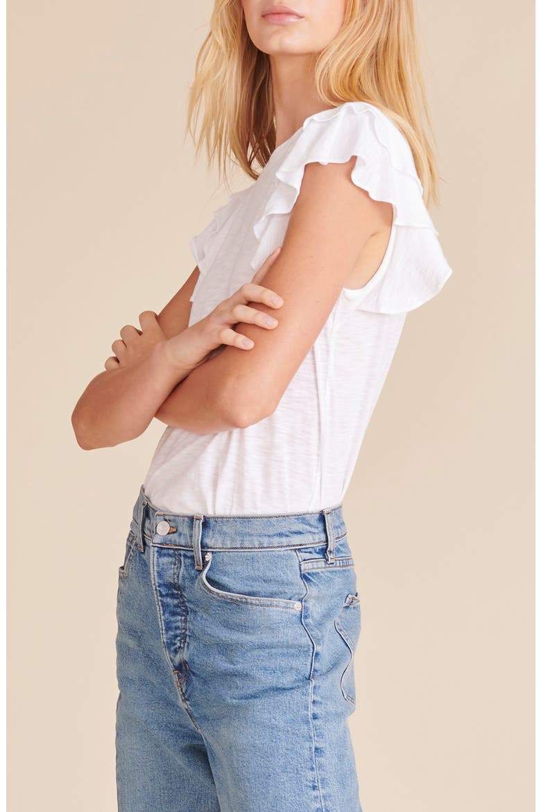 Akeela Ruffle Sleeve T-Shirt, Alternate, color, WHITE