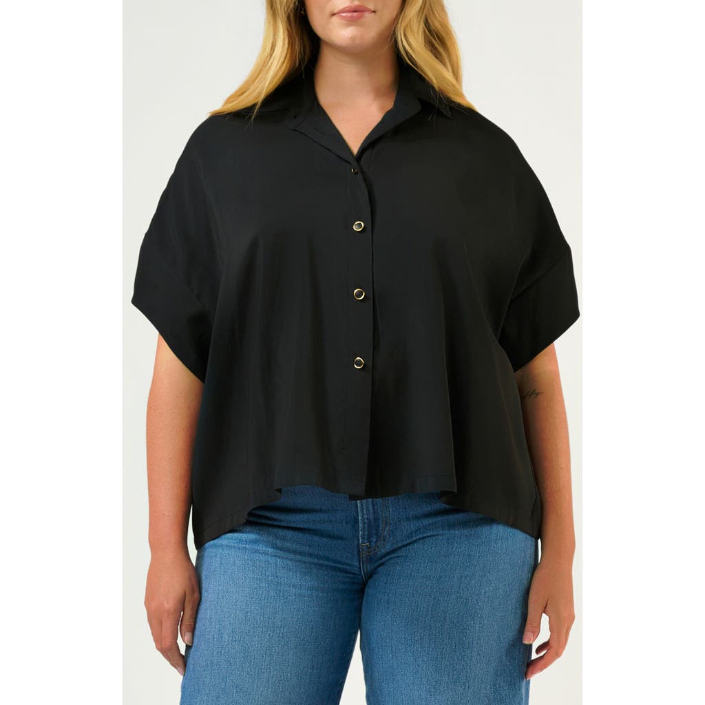 Estelle Lela Relaxed Fit Button-up Shirt In Black