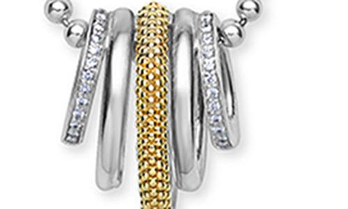 Lagos Caviar Lux Pavé Diamond Pendant Necklace In Two-tone