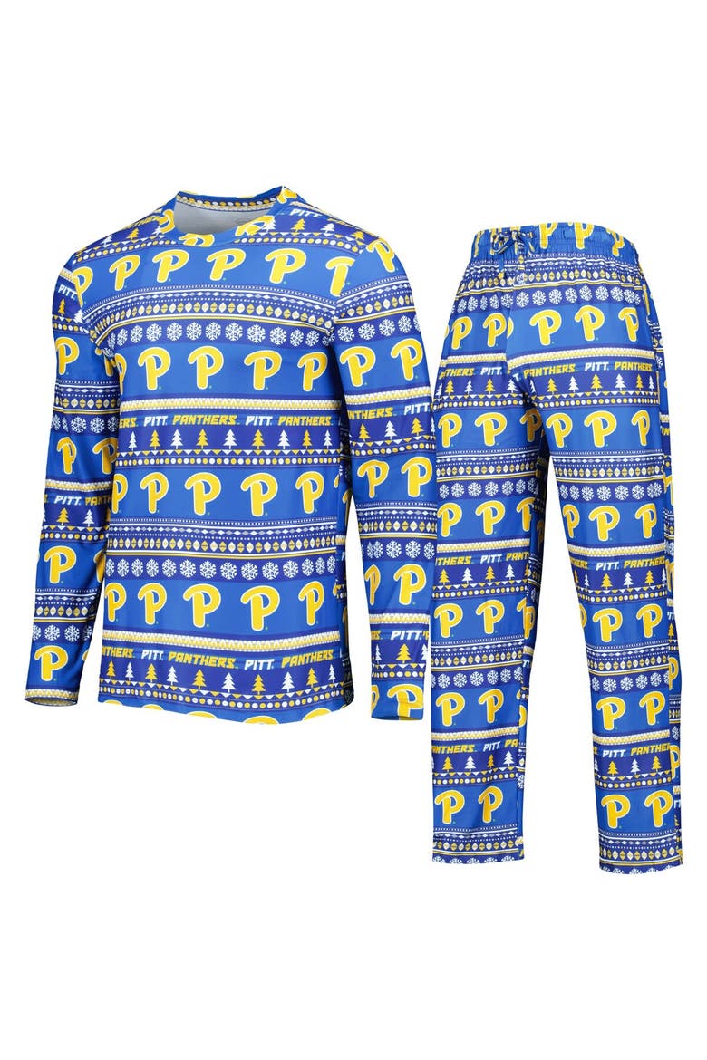 Men's Concepts Sport Royal Pitt Panthers Swivel Long Sleeve T-Shirt & Pants Sleep Set, Main, color, Royal