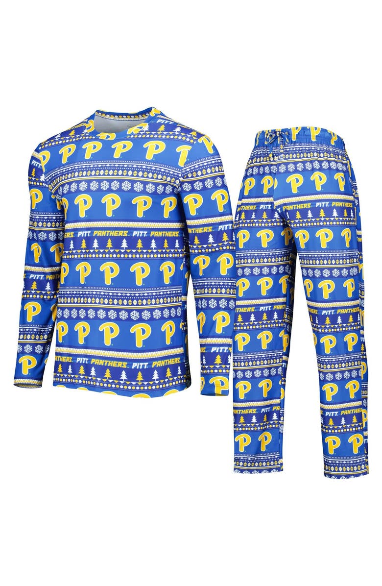 CONCEPTS SPORT Men's Concepts Sport Royal Pitt Panthers Swivel Long Sleeve T-Shirt & Pants Sleep Set, Main, color, Royal