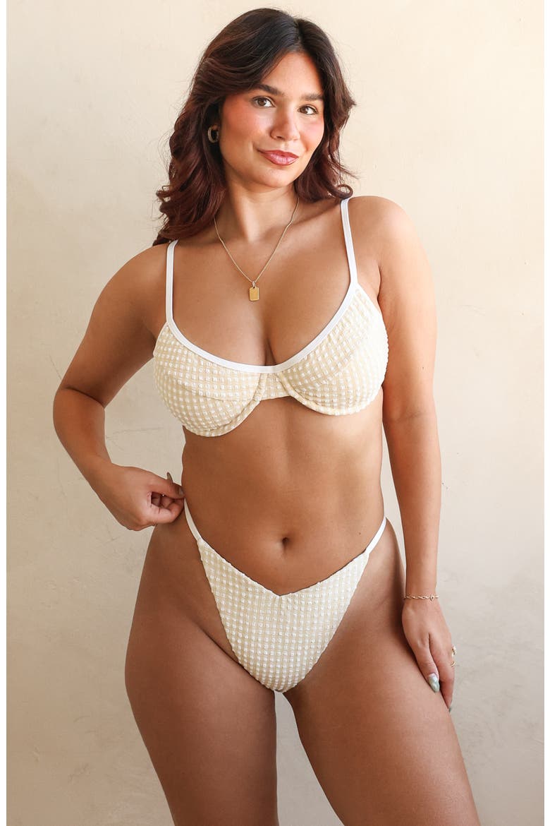 Fiji Thong Bikini Bottom, Alternate, color, Latte/Ivory