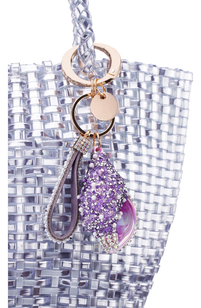 Nina Conch Shell Bag Charm, Alternate, color, Lilac