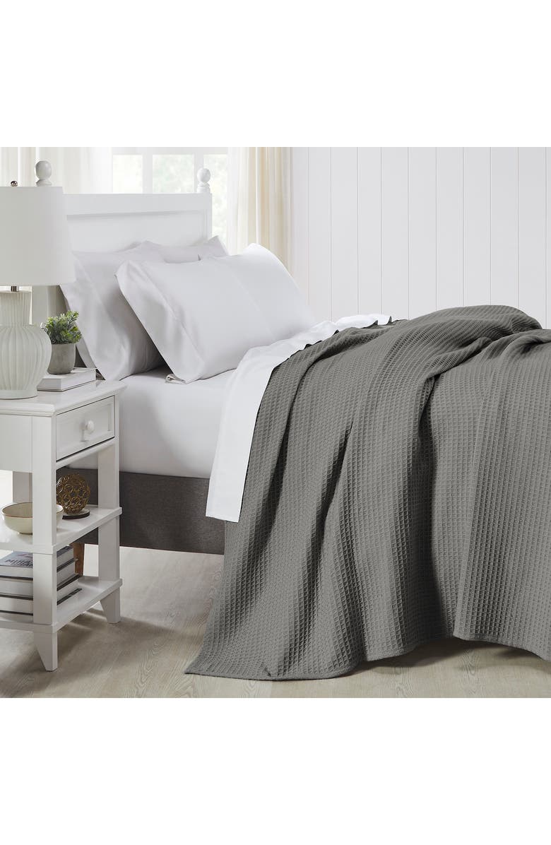 Modern Threads Cotton Waffle Blanket, Alternate, color, Dark Gray