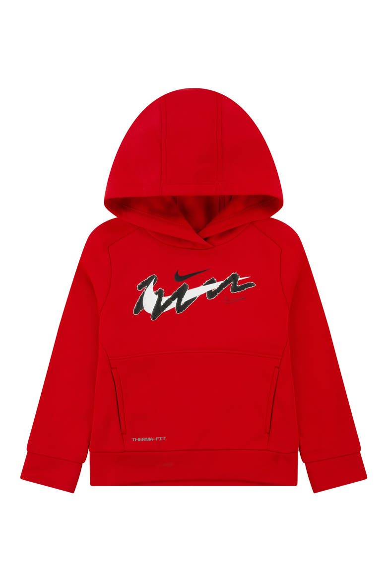 Kids' Therma-FIT Graphic Hoodie, Main, color, UNIVERSITY RED