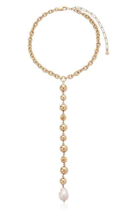 Cultured Freshwater Pearl Deep Drop Y-Necklace