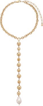 Ettika Cultured Freshwater Pearl Deep Drop Y-Necklace
