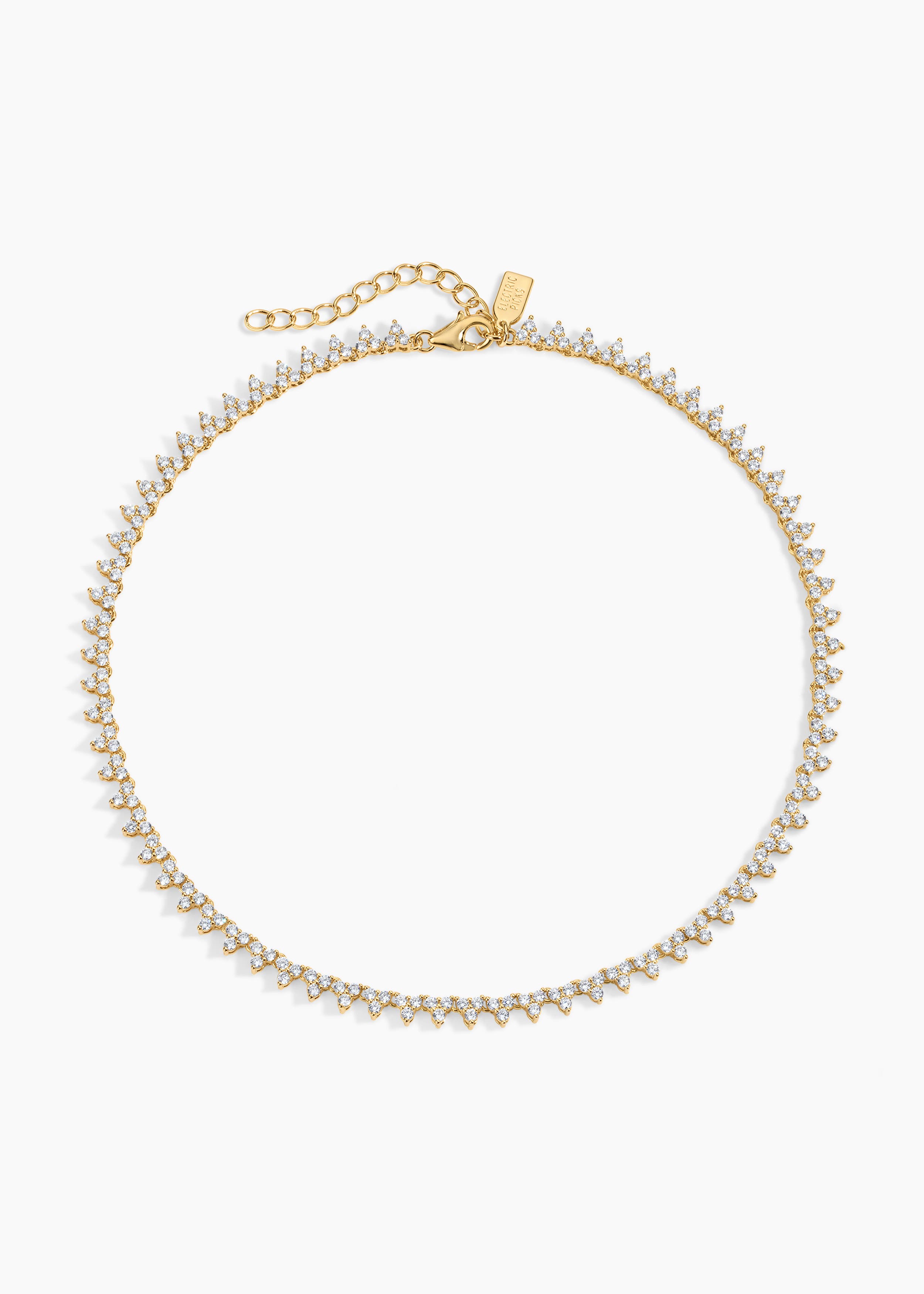 Electric Picks Sage Tennis Necklace in Gold 