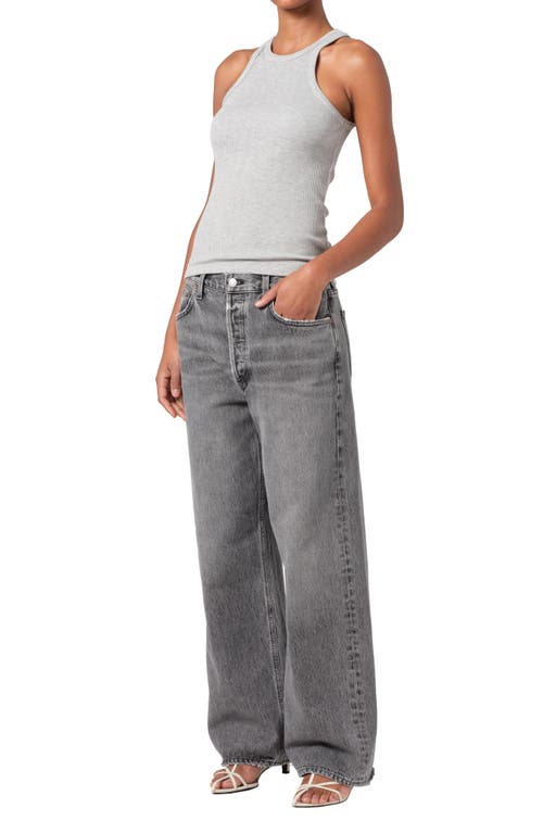 Agolde Rayne Rib Tank In Grey Heather