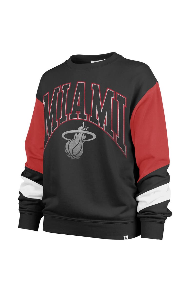 '47 Women's '47 Black Miami Heat 2023/24 City Edition Nova Crew Sweatshirt, Alternate, color, 