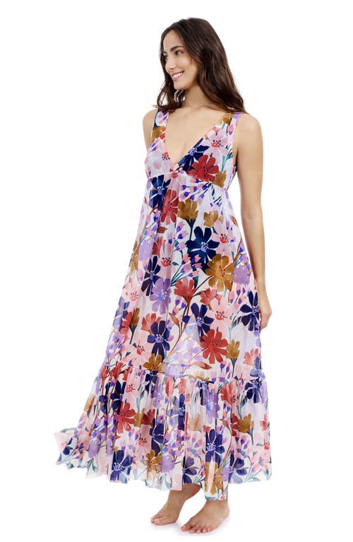 Profile By Gottex Melody V-neck Maxi Mesh Dress In Multi