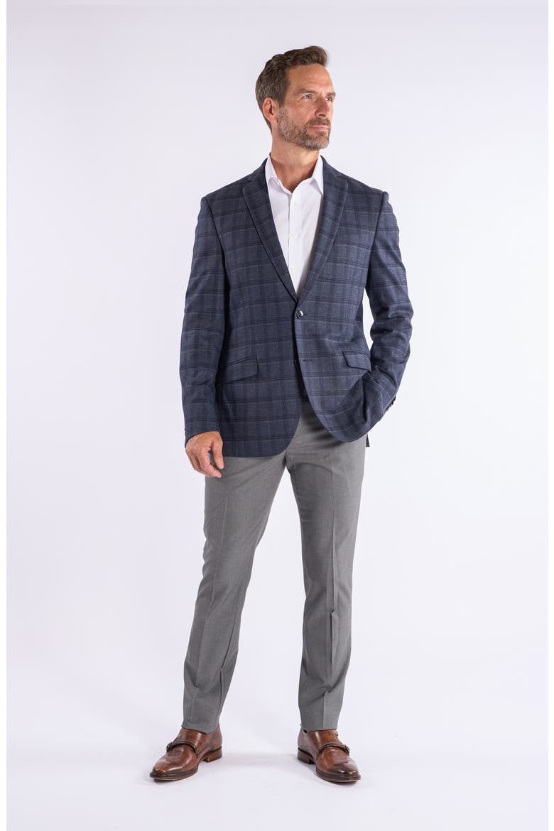 Plaid Knit Sport Coat, Alternate, color, BLUE