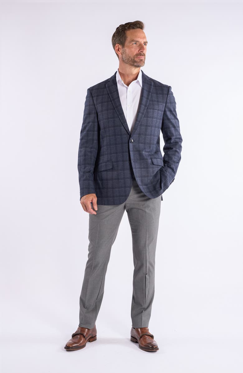 SAVILE ROW CO Plaid Knit Sport Coat, Alternate, color, Blue