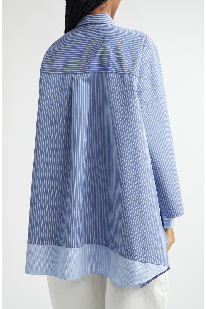 Mixed Stripe Oversize Poplin Button-Up Shirt, Alternate, color, BLUE STRIPE