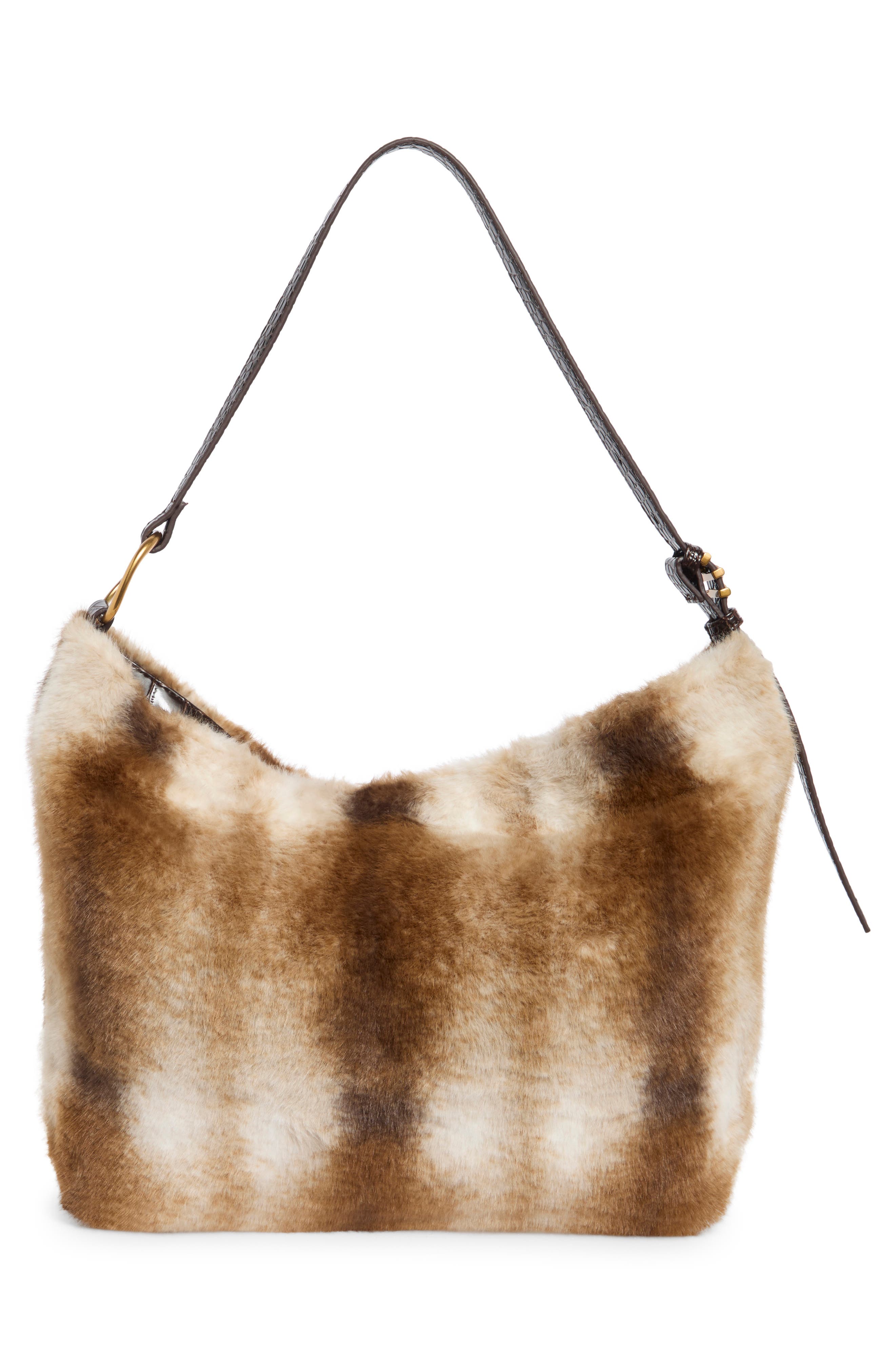 Bscout Faux Fur Hobo Bag, Alternate, color, LIGHT FUR