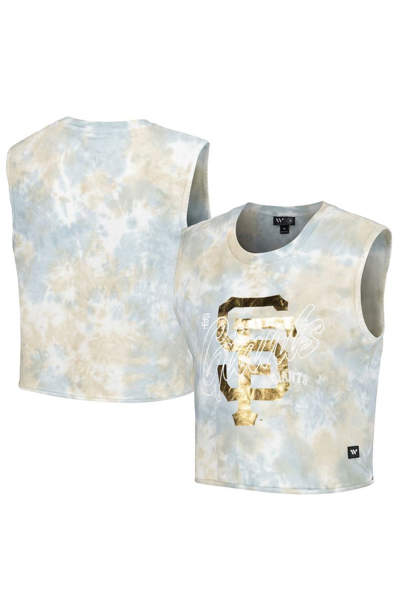 THE WILD COLLECTIVE Women's The Wild Collective White San Francisco Giants Washed Muscle Tank Top, Main, color, White