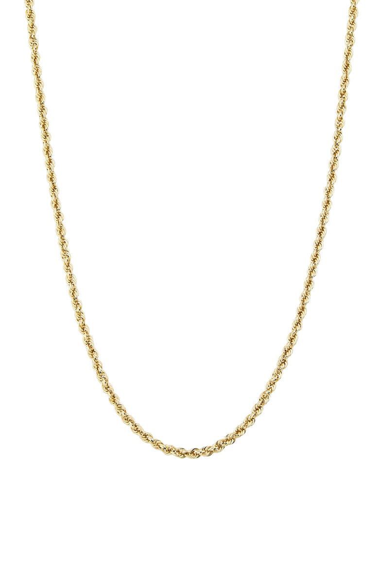 Frankie & Zoe Rope Chain Necklace, Main, color, Yellow Gold