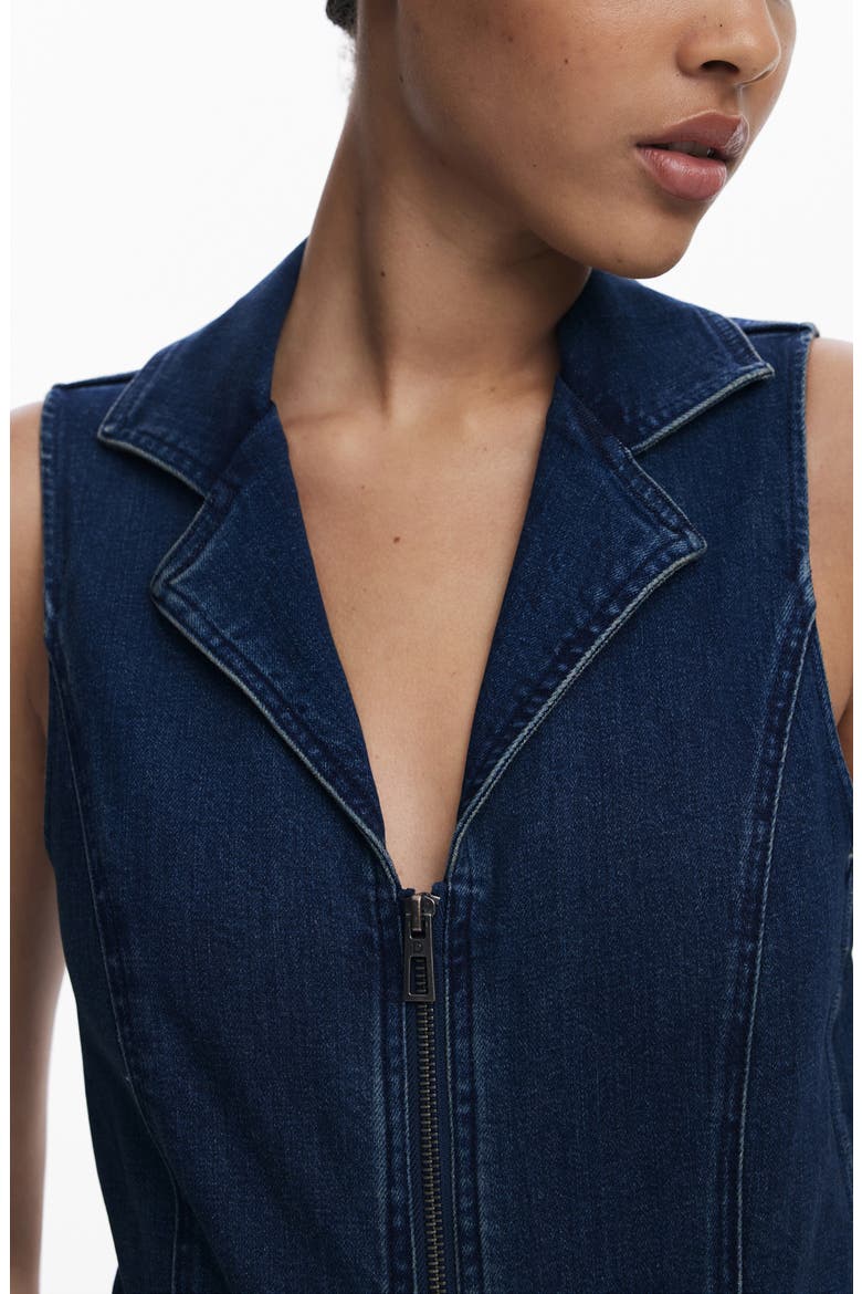 Sleeveless Denim Jumpsuit, Alternate, color, DARK BLUE