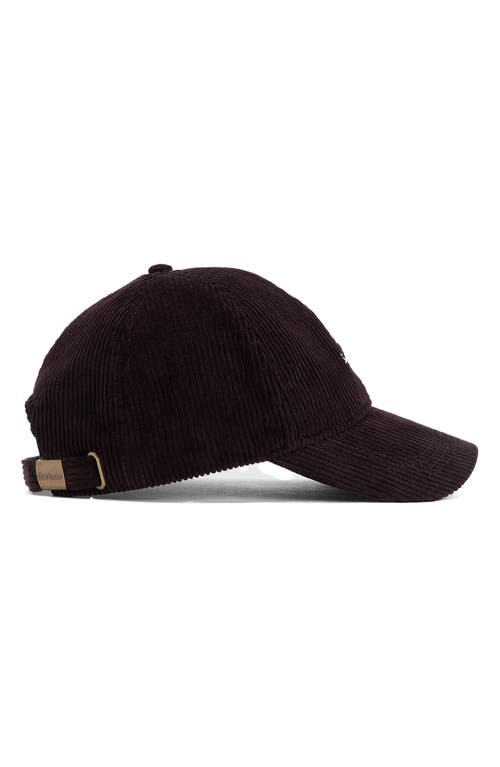 Barbour Preston Adjustable Corduroy Baseball Cap In Black