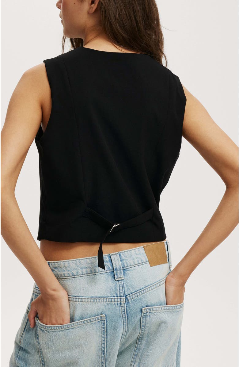 Cotton On Women's Luis Suiting Vest, Alternate, color, Black