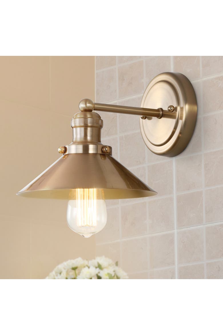 July Metal Shade Sconce, Alternate, color, Brass Gold