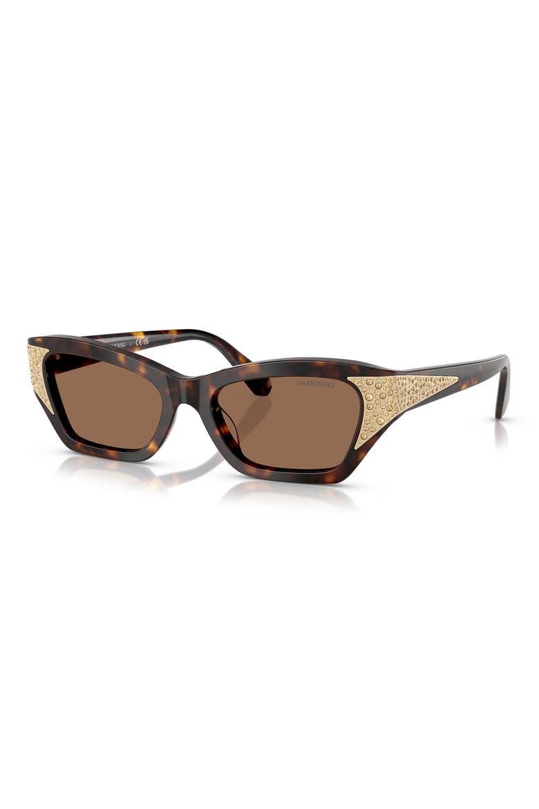 50mm Cat Eye Sunglasses, Alternate, color, DARK HAVANA