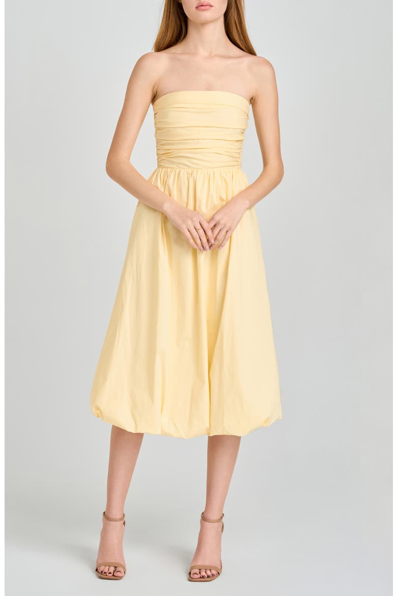 Katherine Bubble Hem Stretch Cotton Midi Dress, Main, color, YELLOW