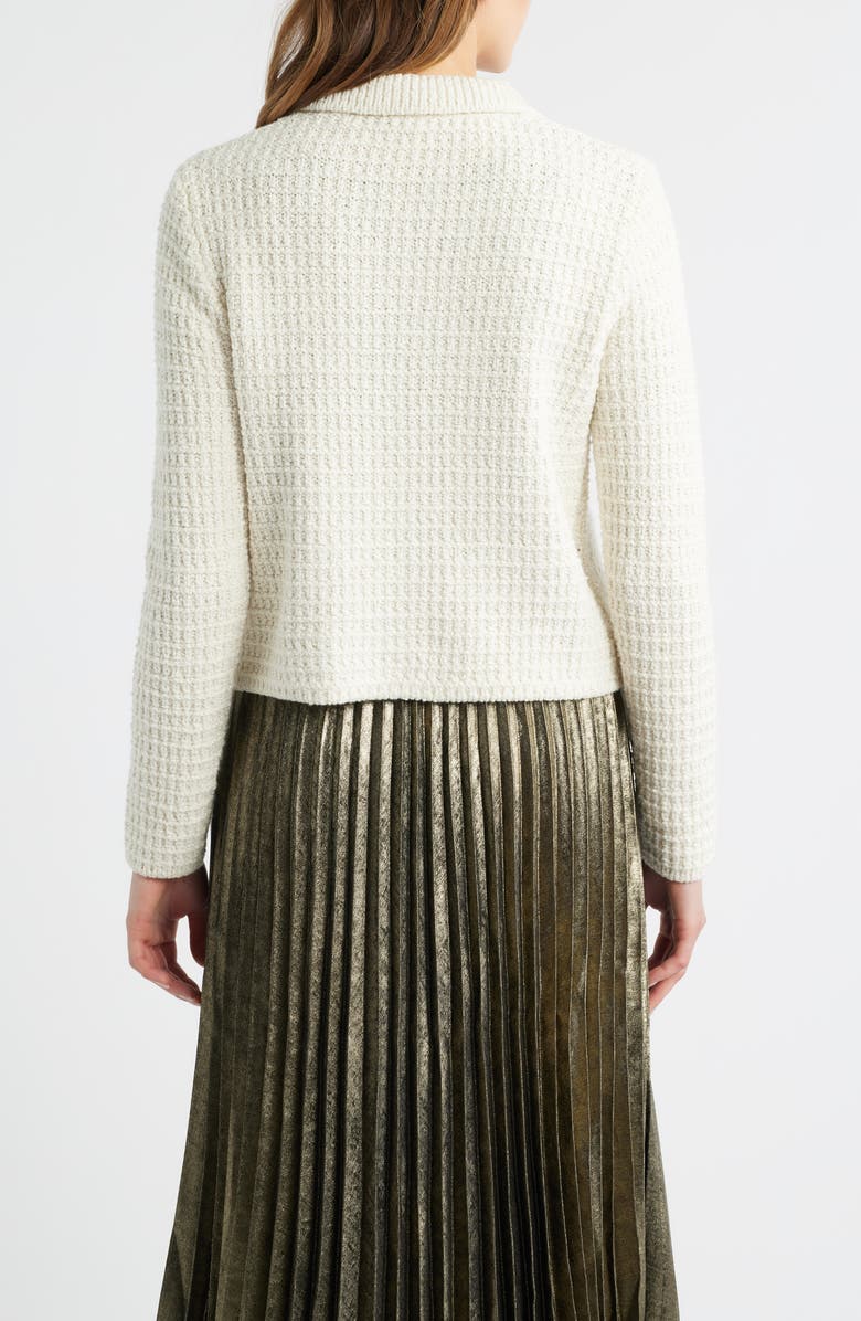 MARGARET O'LEARY Gabrielle Metallic Jacket, Alternate, color, Ivory