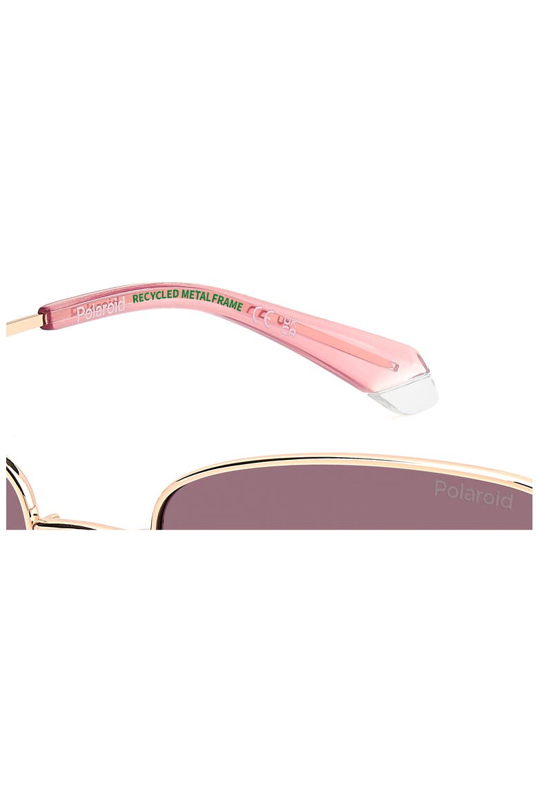56mm Polarized Gradient Square Sunglasses, Alternate, color, GOLD/ BURGUNDY