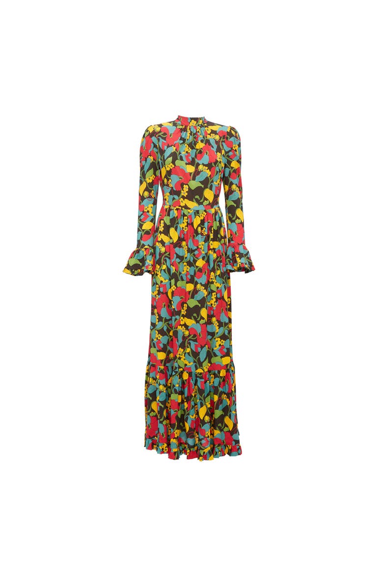 Visconti Dress Vines Brown, Alternate, color, Vines Brown