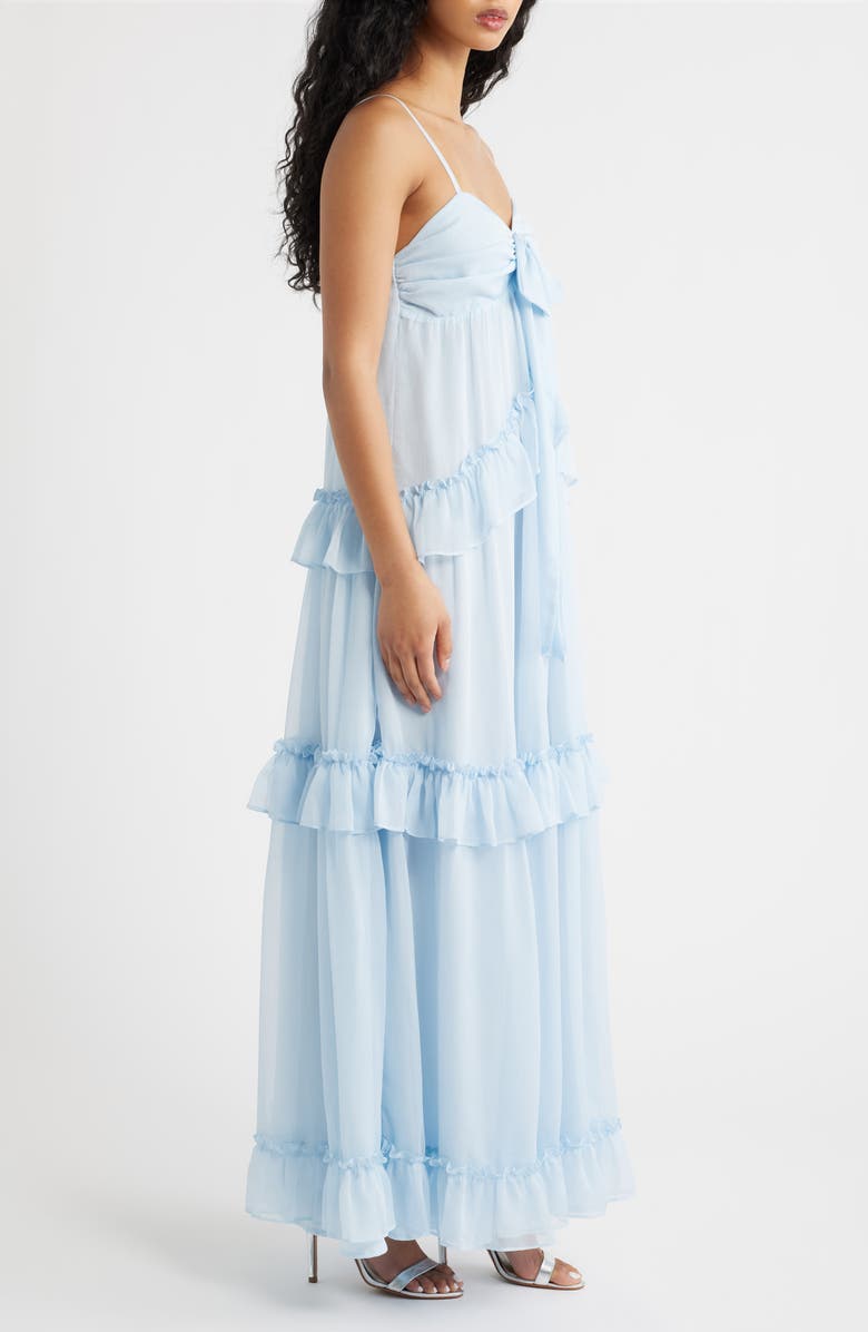 Lulus Markie Ruffle Tiered Evening Dress, Alternate, color, Light Blue