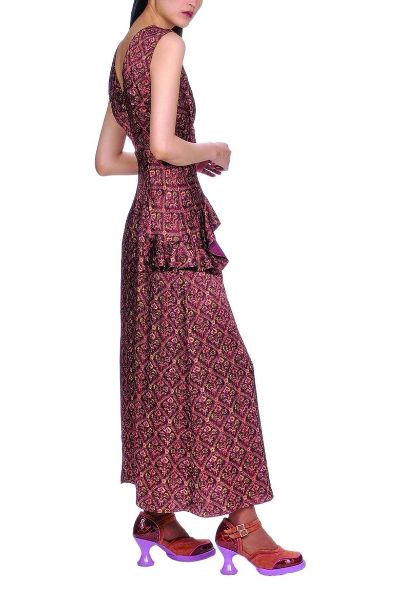 Wallpaper Medley Maxi Dress, Alternate, color, Garnet
