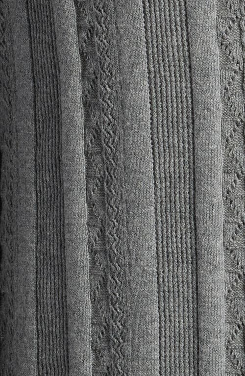 Native Youth Hemmings Jacquard Stripe Button-up Knit Top In Grey