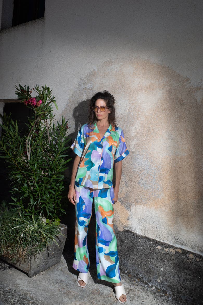 Dream Button-Up Printed Camp Shirt, Alternate, color, Forma