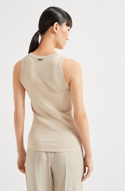 Brunello Cucinelli Ribbed Tank Top In Beige