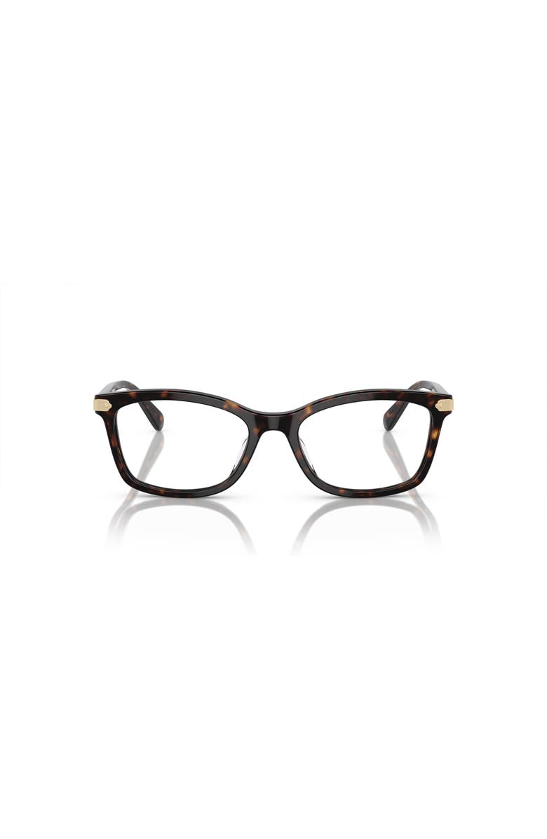 COACH 49mm Rectangle optical glasses, Alternate, color, Tortoise