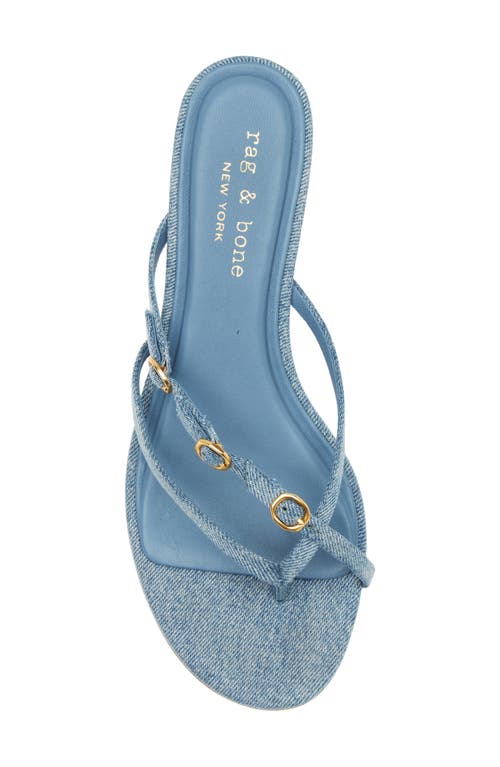 Rag & Bone Sammie Denim Buckle Kitten-heel Sandals In Blue