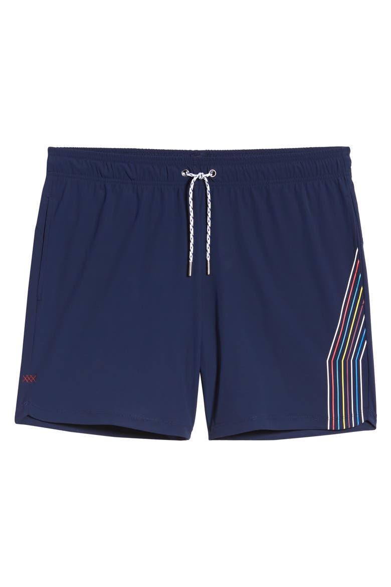 Fletcher Solid Swim Trunks, Alternate, color, NAVY