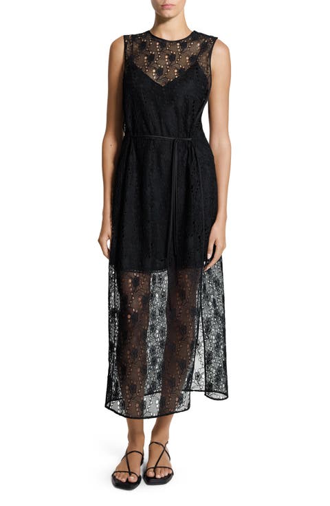 Lace Tie Waist Dress